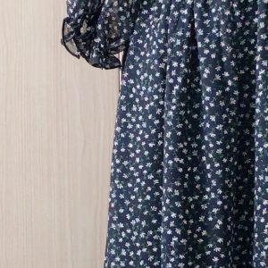 Đầm trễ vai NHIỀU MÀU đầm vintage tay ngắn họa tiết hoa đầm bầu đi biển-2