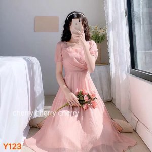 váy hồng tiểu thư Y123-2