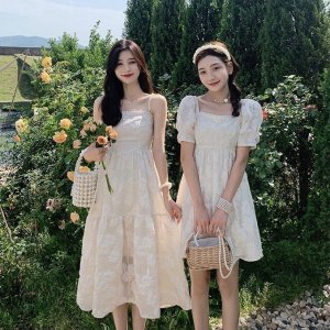 [HÀNG QCCC] - Váy hoa ulzzang tiểu thư bạn thân quai ngọc vintage - M28 - jannahouse-1