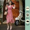 [Hình thật/ Video] Đầm hoa nhí dáng dài vintage chất lụa may 2 lớp Đầm váy thiết kế cao cấp CHIC.STORE-1