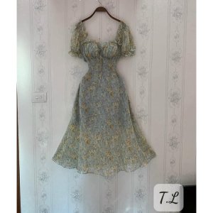 Váy hoa cup ngực dáng dài có đệm ngực-8