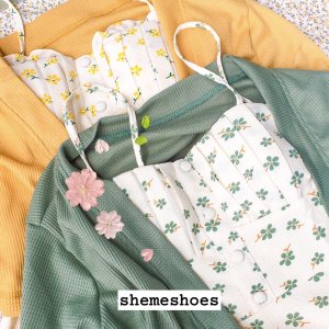 (Sẵn Vàng Hồng) Sét Váy Hai Dây Hoa Nhí Kèm Áo Khoác Cardigan Siêu Đẹp (Ảnh thật ở cuối)-8