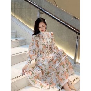 Váy maxi hoa tầng viền ren cao cấp-3