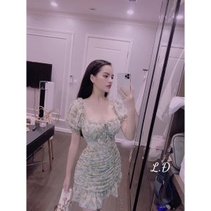 [Mã 55FASHIONSALE giảm 12% đơn 99K] Váy hoa cup ngực dáng ngắn có đệm ngực-4