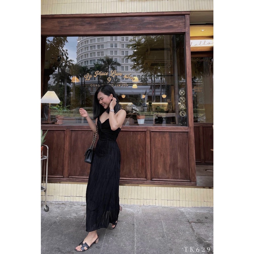 [Mã 55FASHIONSALE giảm 12% đơn 99K] VÁY 2 Dây BASIC xoắn ngực [Moment House]-4