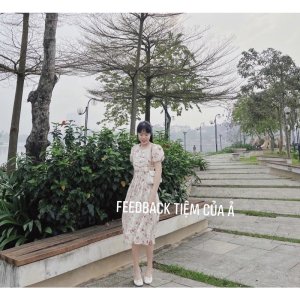 Váy thiết kế hoa nhí đỏ vintage tiểu thư kèm ẢNH THẬT_Tiệm của Ả-9