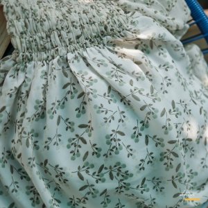 Váy hoa nhí tay ngắn Minette Dress vải voan mềm mại mặc tôn dáng trắng bông xanh-9