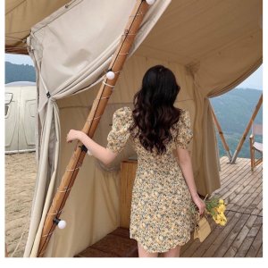 Váy hoa đắp tà CD020 ( Có ảnh thật)-9