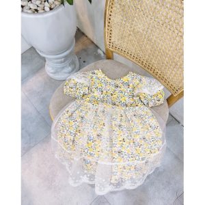 Váy hoa phủ ren xinh mướt mượt bé gái-5