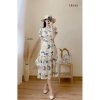 Đầm hoa đuôi cá cúc bọc- đầm thiết kế 2 lớp-1