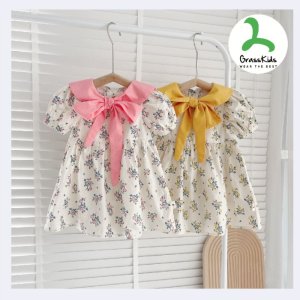 Váy bé gái GrassKids hoa cổ nơ (8-20kg)-3