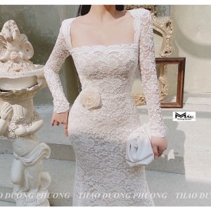 váy ren đuôi cá kèm hoa-7