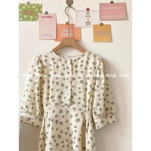 [Mã 55FASHIONSALE giảm 12% đơn 99K] Váy hoa xanh nàng thơ (ảnh thật shop chụp kèm video)-4