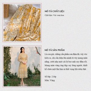 Váy hoa dáng dài Antumn, đầm hoa vintage thiết kế Giian chính hãng G-V2433-3