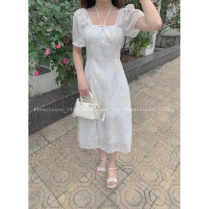 [Mã 55FASHIONSALE giảm 12% đơn 99K] ] 🌷 VÁY HOA NHÍ XẺ TÀ ❌ ĐẦM HOA NHÍ DÁNG DÀI XẺ TÀ ĐẸP 🌷-5