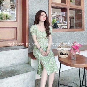 ĐẦM HOA CÚC DÁNG DÀI XẺ TÀ NAHOUSE VÁY HOA XINH NHÚM NGỰC ĐI CHƠI ĐI TIỆC THIẾT KẾ XINH XẮN VÀ SANG TRỌNG-8