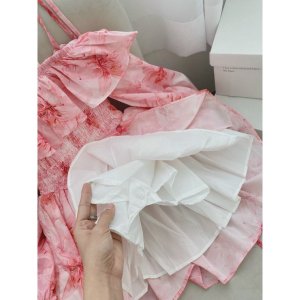 Váy trễ vai buộc dây hoa hồng-7
