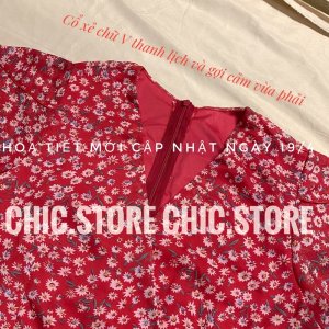 [Hình thật/ Video] Đầm hoa nhí dáng dài vintage chất lụa may 2 lớp Đầm váy thiết kế cao cấp CHIC.STORE-4