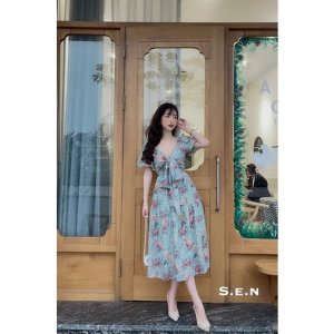 Váy maxi hoa nơ ngực-2