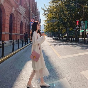 Váy len đầm len dệt kim form rộng freesize mix đuôi cá phong cách nàng thơ Hàn Quốc-5