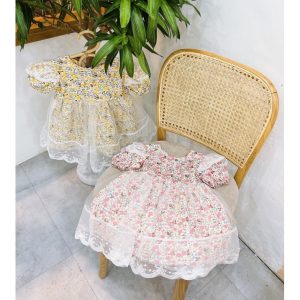 Váy hoa phủ ren xinh mướt mượt bé gái-7