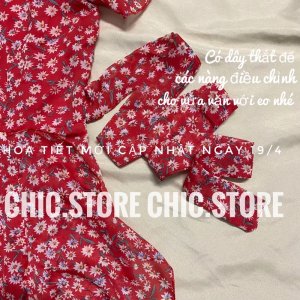 [Hình thật/ Video] Đầm hoa nhí dáng dài vintage chất lụa may 2 lớp Đầm váy thiết kế cao cấp CHIC.STORE-5