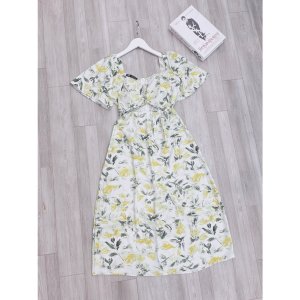 VÁY HOA CÀNH XANH CÚP NGỰC ĐAN DÂY-7