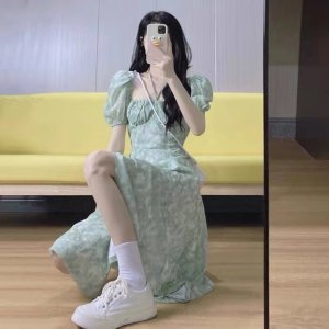 Đầm Midi Trễ Vai In Hoa Thời Trang Mùa Hè Hàng Mới Ngọt Ngào Cho Nữ-3