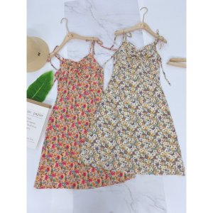 VÁY 2 DÂY HOA NHÍ DÚM NGỰC SIÊU HOT ( HÌNH THẬT) DK38-2