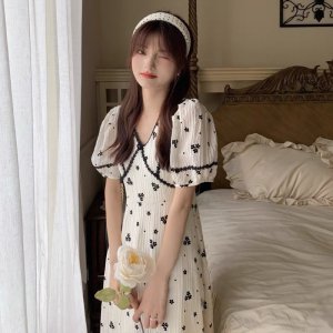 [ HÀNG SHOP]: Váy Hoa Tiểu Thư Quảng Châu Nữ Kèm Ảnh Thật Trải Sàn M0393- Lolla_Fashion-5