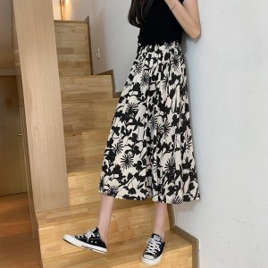 Chân Váy Hoa Dài Chữ A Lưng Cao Thiết Kế Mới Thời Trang Mùa Hè Theo Phong Cách Hàn Quốc Cho Nữ-4