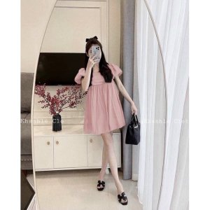 Váy Babydoll Thô Nơ Sau Tay Phồng 5 Màu Siêu Xinh Có Ảnh Thật Kèm Video-5