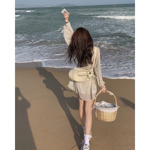 [VIDEO/ ẢNH THẬT] Váy Hoa Nhí Nhẹ Nhàng Ngọt Ngào Mùa Thu Hàn Quốc Kèm Corset-8