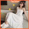Váy 2 dây dáng dài trắng bánh bèo hoa cúc vintage, váy hai dây bản to phong cách ulzzang Hàn Quốc V07 - Peyy Clothing-1