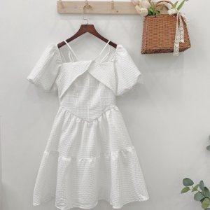 Đầm xòe hoa nổi tay phồng VM STYLE 2 tầng thời trang nữ ulzzang 22VD02KI2101-6