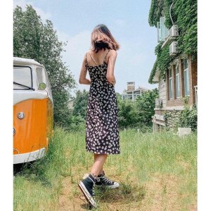 Váy 2 Dây Hoa Nhí Tiểu Thư ⚡ Đầm Hai Dây Nữ Dáng Suông Siêu Xinh Kèm Ảnh Thật-9