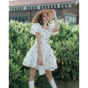 Đầm xoè hoa nhí chất ford phong cách Hàn Quốc-hang thiết kế-4