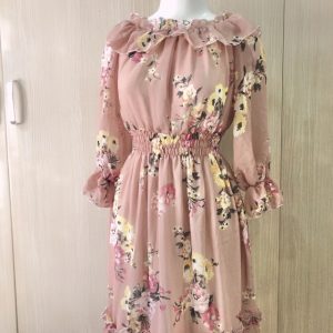 Đầm trễ vai NHIỀU MÀU đầm vintage tay ngắn họa tiết hoa đầm bầu đi biển-8