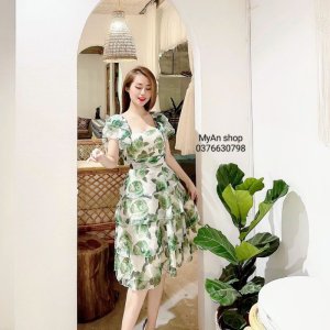 🌈VÁY ĐẦM TƠ HOA XANH 4 TẦNG CÁNH TIÊN XẾP TẦNG❤️-6