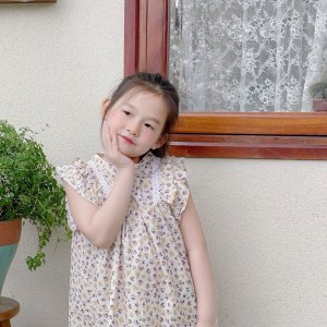 Váy bé gái, Váy kiểu tay bồng Dewkids hoa nhí cao cấp cho bé gái trend 2022 - VH03-6