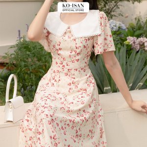 [Mã BMLTA50 giảm 50K đơn 99K] Váy hoa nhí tiểu thư vintage thiết kế tay nhún công chúa KOISAN 22056687-5
