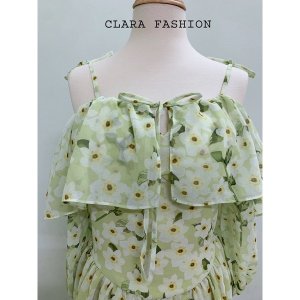 [FREESHIP - HÀNG LOẠI 1] ĐẦM HOA XANH TRỄ VAI HÒA MINZY SIÊU XINH-8