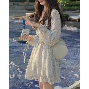 [VIDEO/ ẢNH THẬT] Váy Hoa Nhí Nhẹ Nhàng Ngọt Ngào Mùa Thu Hàn Quốc Kèm Corset-4