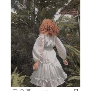 Váy babydoll, váy trắng trễ vai dáng dài hở lưng tay bồng đầm dự tiệc, mặc đi chơi, đi biển, siêu xinh, VAY002-4