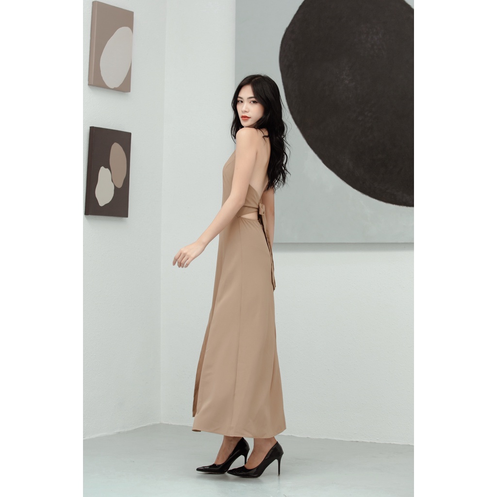 Đầm maxi cổ yếm Dalaney Dress (Beige) - LYB.STUDIO-3