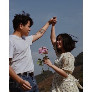 [Mã 55FASHIONSALE giảm 12% đơn 99K] Váy hoa xanh nàng thơ (ảnh thật shop chụp kèm video)-6