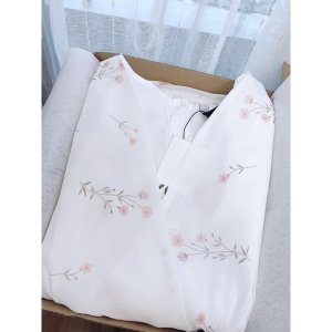 VÁY VOAN TRẮNG HOA NHÍ CỔ V VẠT BÈO-8