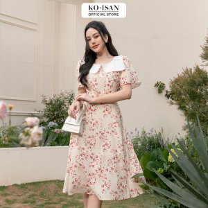 [Mã BMLTA50 giảm 50K đơn 99K] Váy hoa nhí tiểu thư vintage thiết kế tay nhún công chúa KOISAN 22056687-3