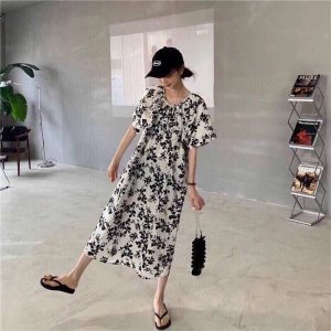 Váy maxi hoa tay phồng Lily-9