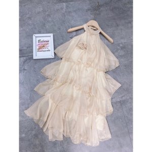 [Siêu Hot] Váy Yếm Be Maxi Cổ Hoa, Đầm Thiết Kế Tầng Siêu Xinh Có Ảnh Thật Kèm Video-4